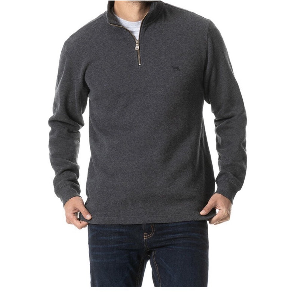 Rodd & Gunn Men's Alton Ave Sweatshirt Size XL Dark Gray Mock Neck 1/4 Zip NWT